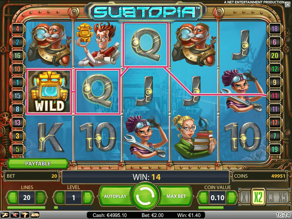 Subtopia online slots game win line